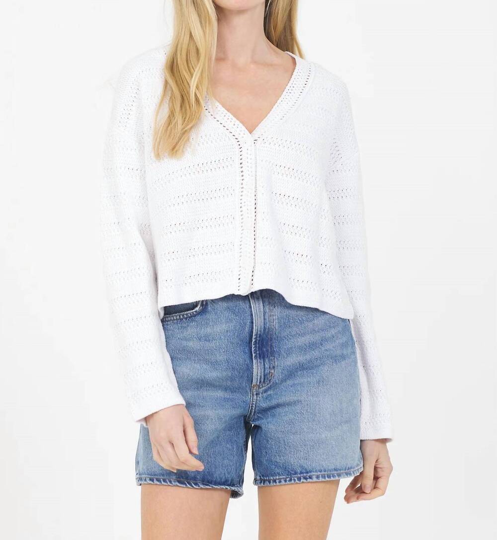 NEW ONE GREY DAY rosie v-neck cardigan in white